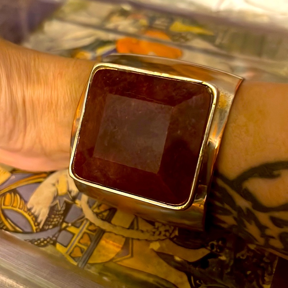 Vintage large crystal bangle